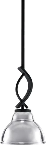 Miniatura 127 de Toltec Lighting Cavella Stem Colgado Mini colgante, acabado grafito, vidrio de muselina blanca de 4 pulgadas