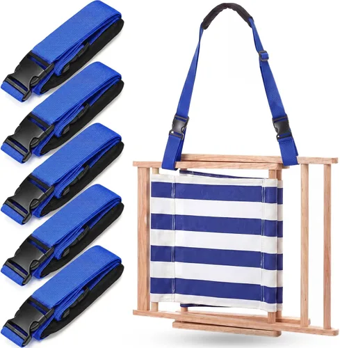Miniatura 31 de Sanwuta Correa de transporte ajustable para silla de playa, correas para silla de camping, plegables, para playa, mochilero, bicicletas plegables
