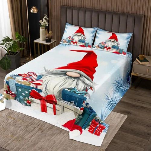 Miniatura 32 de Manfei Juego de colcha de Navidad para niños, tamaño individual, diseño de pinos de dibujos animados, decoración de habitación de niños y adultos