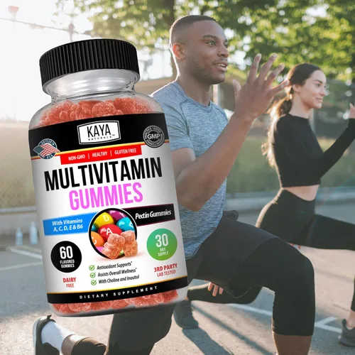 Miniatura 7 de Kaya Naturals Gomitas multivitamínicas para adultos, biotina, vitamina A, C y E, incluyendo zinc y vitamina B-12, ácido fólico, sabor a fresa