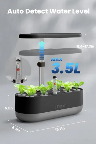 Miniatura 8 de Kit de sistema de cultivo hidropónico de 12 cápsulas inbloom, kit de plantador de jardín de hierbas para interiores, sistema de cultivo hidropónico