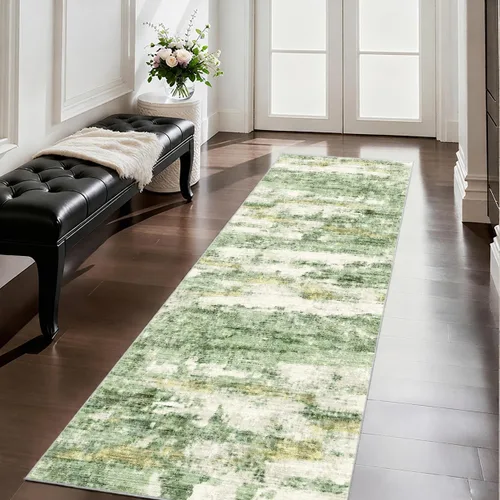 Miniatura 41 de Alfombras para pasillos antideslizantes 2x8, alfombra de pasillo moderna lavable para entrada, alfombra de piso suave resistente a manchas para Gris