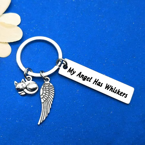 Miniatura 5 de Dabihu Llavero de regalo conmemorativo para mascotas, joyería de condolencias con bigotes en memoria de gatos, regalo de condolencias para amantes