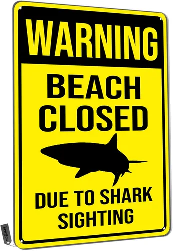 Letreros de lata de advertencia, advertencia de playa cerrada debido a la observación, letrero de metal para hombres y mujeres, decoración de pared