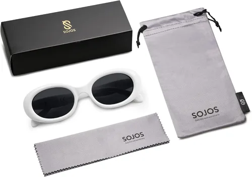 Miniatura 6 de SOJOS Gafas de sol polarizadas ovaladas pequeñas retro para mujeres y hombres, estilo vintage de los años 90, protección UV400, gafas de sol