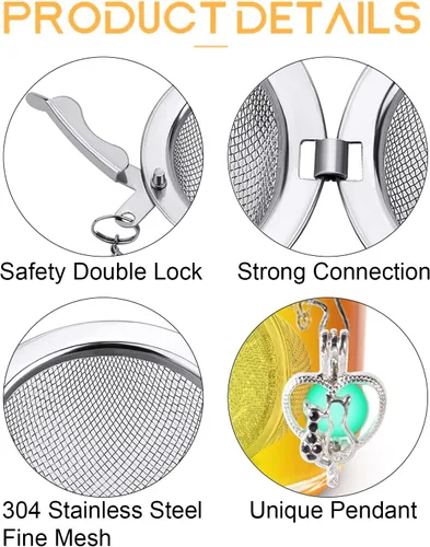 Miniatura 3 de 3 infusor de té TeaSanavie Loose Tea Steeper de acero inoxidable de malla fina bola de té de hojas sueltas Infusores de té que brillan