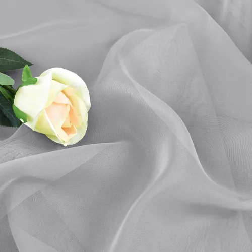 Miniatura 4 de HUTO Cenefa de gasa transparente gris para ventanas, cortina de gasa suave para sala de estar, niñas, boda, fiesta, 216 pulgadas, extra larga
