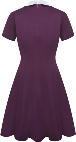 Miniatura 3 de Aphratti - Vestido casual de manga corta para mujer con cuello de Peter Pan