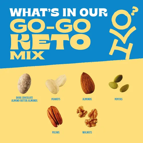 Miniatura 4 de Orchard Valley Harvest Go-Go Keto Mix, almendras de mantequilla de almendras de chocolate oscuro, cacahuetes, nueces y nueces, baja