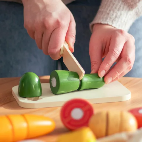 Miniatura 4 de UMU® Juego de verduras de corte – Accesorio de cocina de madera para jugar, multiusos, accesorios de juego de simulación, juguetes de madera