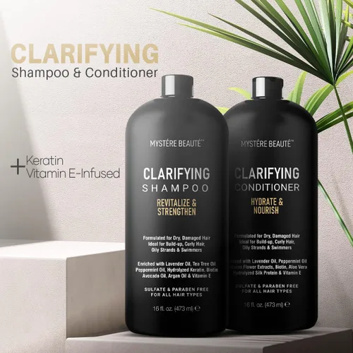Miniatura 6 de Juego de Champú y Acondicionador Clarificante - Hidratante, Calmante y Elimina la Acumulación, Para Todos los Tipos de Cabello, Limpieza