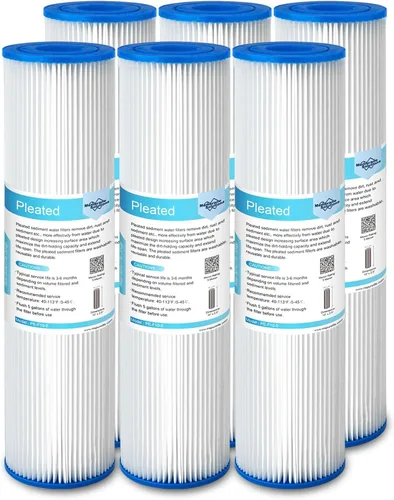 Miniatura 13 de Membrane Solutions Filtro de agua de sedimentos de poliéster plisado de 50 micrones, cartucho de repuesto de 10 x 2.5 pulgadas, prefiltro universal