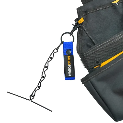 MELOTOUGH Tanga de cinta para cinturón de herramientas, cintura electricistas, cadena con llavero y gancho de gatillo, color azul, 1 paquete