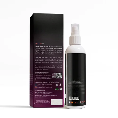 Miniatura 4 de MinaiBrow Kit de Tinte Instantáneo para el Cabello Marrón Medio Polvo Natural de Coloración Puntual con Agua de Rosas y Pincel Dúo en Ángulo