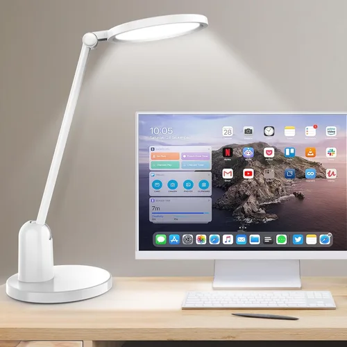 Miniatura 9 de Lámparas de escritorio para oficina en casa con base estable, luz LED de escritorio ultra brillante de 1000 lúmenes, lámpara de mesa regulable