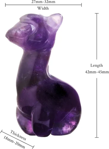 Miniatura 2 de SUNYIK Estatua de cristal de alpaca tallada, escultura de piedra pulida, delicada figura de animal, decoración para ventana de oficina en casa