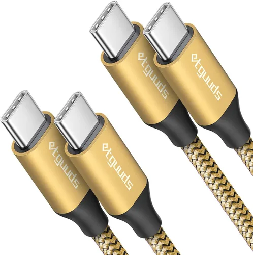 Miniatura 26 de etguuds Cable USB C a USB C blanco de 1 pie, paquete de 2 cables USBC a USBC de 60 W, cable de carga tipo C a C, cable de carga rápida para iPhone