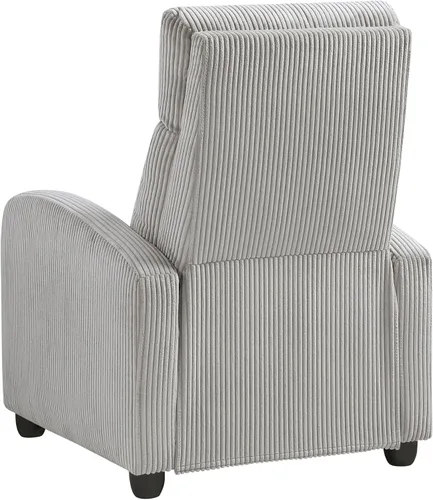 Miniatura 16 de Lexicon Sillón Reclinable de Pana con Respaldo Empujable Sillón Butaca Reclinable de Empuje hacia Atrás, Marco de Madera Sólida y Base de Metal