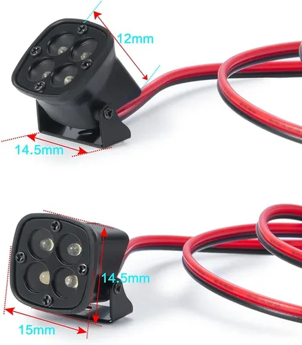 Miniatura 5 de SWX Faros delanteros RC para coche, luces LED RC Spotlight RC para 1/10 RC Crawler Axial SCX10 III 90046 TRX4 TRX6 Redcat Gen8 Actualizaciones
