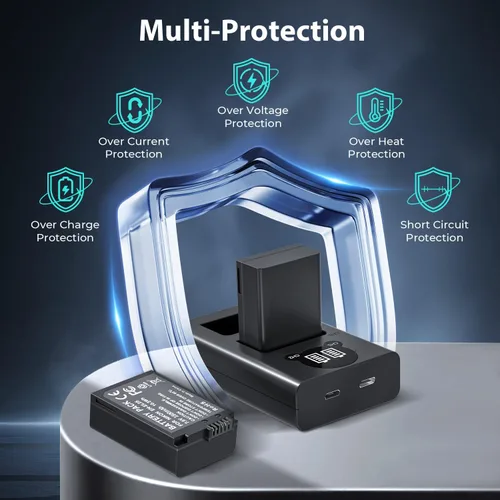 Miniatura 5 de LP EN-EL25 Paquete de cargador de batería, 1800 mAh, paquete de 2 baterías EN-EL25A para Nikon Z50, Z30, Z50 II, cámara ZFC, cargador USB Dual MH-32