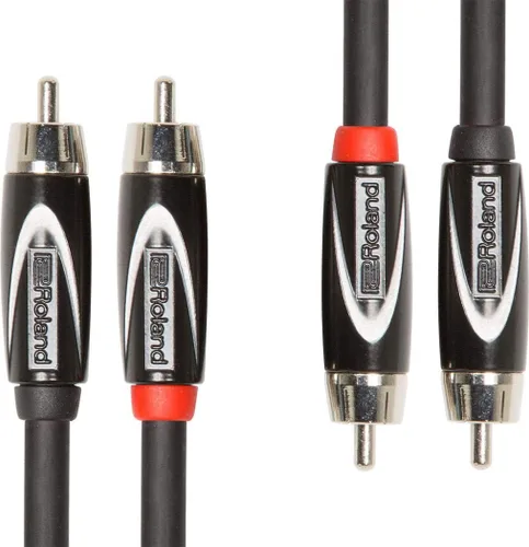 Miniatura 2 de Roland Cable de interconexión serie negro, RCA dual a RCA dual, 3 pies