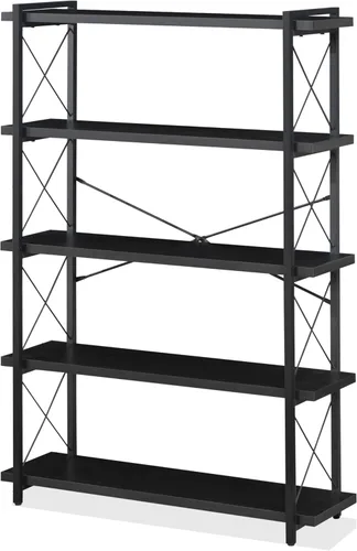 Miniatura 30 de HCHQHS Estantería Pequeña, Estantería Industrial Ajustable de 3 Niveles, Estantería Abierta Rústica, Estanterías Horizontales de Madera y Metal