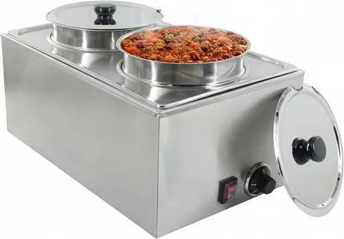 Miniatura 8 de Calentador de alimentos comercial de tamaño completo para catering y restaurantes, 120 V, 1200 W, se adapta a sartén de alimentos de 12 x 20 pulgadas