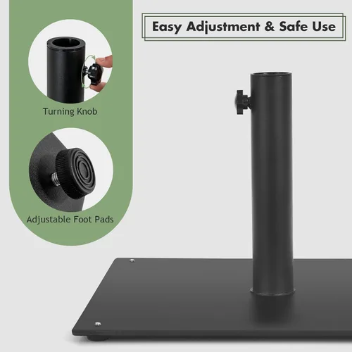 Miniatura 6 de Tangkula Base de sombrilla de patio de 35 libras, soporte de sombrilla resistente de 20 pulgadas, base cuadrada para sombrilla con almohadillas