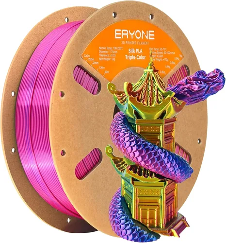 Miniatura 11 de ERYONE Filamento de ácido poliláctico (PLA) de seda bicolor para impresora 3D, de 1.75 mm +/- 0.03 mm, carrete de cartón de 1 kg (2.2 libras)