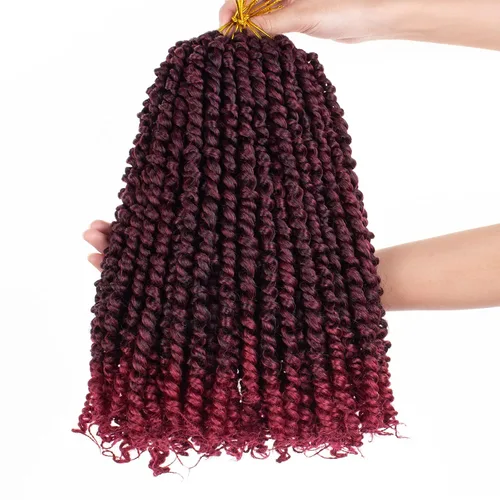 Miniatura 31 de Leeven Cabello de Ganchillo para Mujeres 16 Pulgadas Cabello de Passion Twist Pre-Retorcido 8 Paquetes Ombre Marrón Pre-Enrollado Bomb Crochet #T30