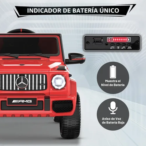 Miniatura 7 de ANPABO Auto de juguete Mercedes-Benz G63 con licencia, para niños, 12 V, con control remoto para padres, aviso de batería baja, faro delantero LED