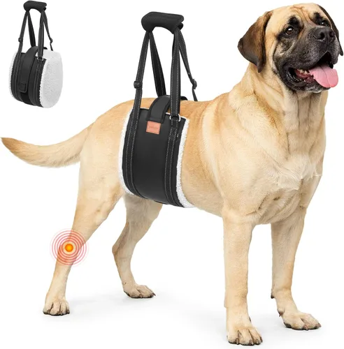 Miniatura 10 de LOOBANI Arnés de elevación para perros para patas traseras, arnés portátil para perros grandes, soporte para patas traseras, cómodo soporte