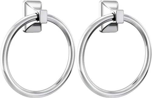 Miniatura 10 de Moen Donnor Collection P5860 - Toallero de mano de baño contemporáneo cromado de 6.25 pulgadas de diámetro, montaje en pared