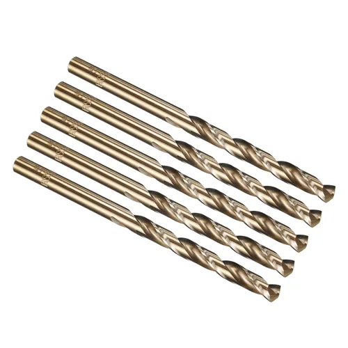 Miniatura 59 de PATIKIL Broca Jobber de 0.039 in, vástago recto M35 cobalto 5% acero de alta velocidad 135° acabado dorado para metal duro de acero inoxidable - 2