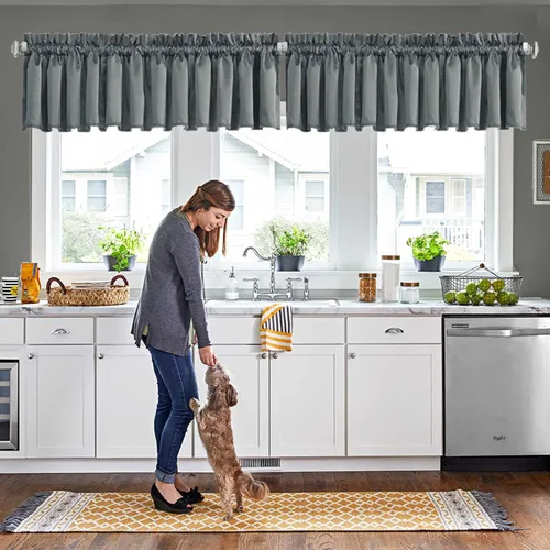 Miniatura 54 de Cortinas de cocina negras Ladity - 2 paneles de cortinas cortas opacas, 36 pulgadas, privacidad, niveles de café, cortinas de granja para ventana