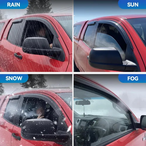 Miniatura 6 de YQAUTEC Viseras de Ventana Protectores de Lluvia para Honda Civic 2022 2023 2024 2025 2026, Deflectores de Viento de Ventilación de Ventana Fuera