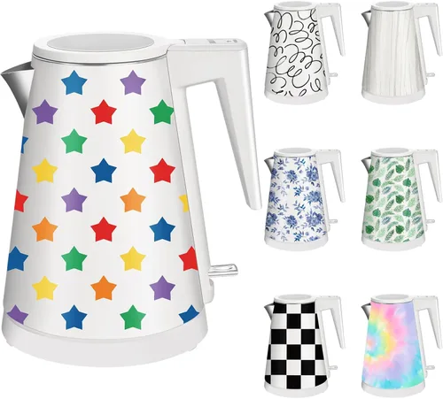 Miniatura 20 de Hervidor de agua interior de acero inoxidable de doble pared de 1.2L, inalámbrico, 1000 W de ebullición rápida con luz LED, cafetera y tetera