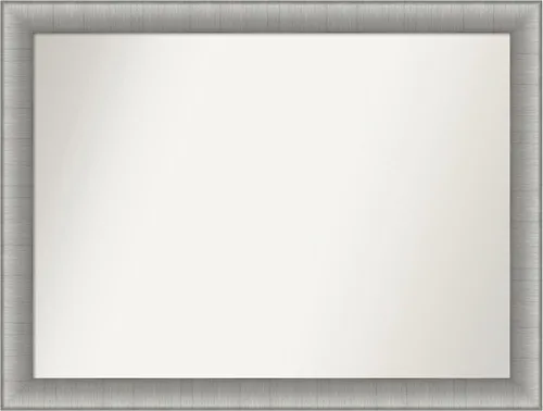 Miniatura 315 de Amanti Art Espejo de baño plateado para sobre fregadero, 28 x 47 pulgadas, espejo rectangular de plata imperial, marco de madera tradicional de gran