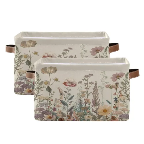 Miniatura 40 de Emelivor ABC - Contenedor de almacenamiento plegable con asa rectangular impermeable ABC Dinosaurios cesta para almacenamiento cubo organizador