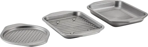 Miniatura 10 de Circulon Total Bakeware - Juego de horno tostador antiadherente y sartén personal para pizza, 4 piezas