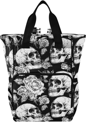 Miniatura 12 de MNSRUU Bolsa de pañales Cráneo Bolsa de pañales Mochila Bolsa de pañales de viaje para bebé Bolsas cambiantes de bebé grande, cute 66, Talla única