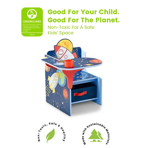 Miniatura 4 de Delta Children MySize - Escritorio con silla con contenedor de almacenamiento, certificado Greenguard Gold, blanco Bianca y escritorio con silla