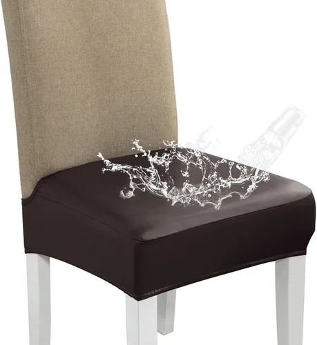 Miniatura 11 de CALBODE Juego de 4 fundas de asiento impermeables para sillas de comedor con funda elástica de tela jacquard, fundas extraíbles y lavables