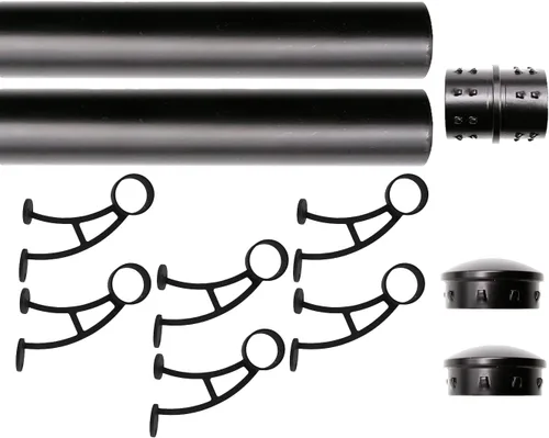 Miniatura 15 de Kit de riel de pie de montaje en barra sólida, tubo de acero inoxidable negro mate con conector interno, soporte de riel de pie de montaje en barra