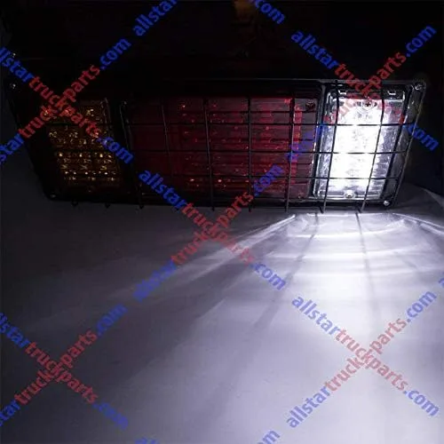 Miniatura 8 de Kit de 2 luces LED traseras para camión, remolque, 40 LED, impermeable, señal de giro, freno de marcha atrás, luz de marcha atrás con protección