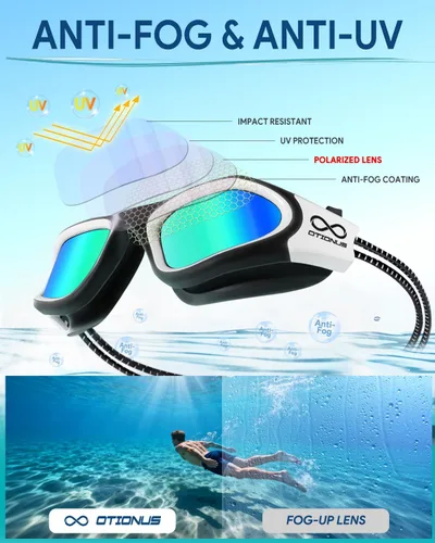 Miniatura 3 de Swim Goggles, Polarized Adult Swimming Goggles Bungee Strap No Hair Pulling Anti-fog Pool Goggles for Men Women