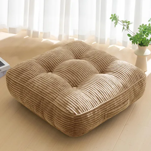 Miniatura 19 de HIGOGOGO Cojín de suelo para adultos, cojín de meditación, grande y redondo, funda de pana copetuda, para sala de estar o yoga, 22 x 22 pulgadas