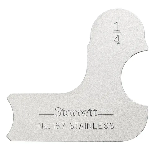Miniatura 8 de Starrett Medidor de radio individual para radios convexos y cóncavos, ideal para carpinteros y construcciones, acero inoxidable, calibre de radio