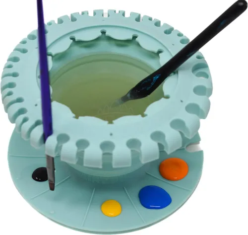 Miniatura 7 de Paint Puck CollapsiBowl - Limpiador de pinceles de pintura, taza de enjuague (azul) - Taza de agua plegable para pintura y limpiador de pinceles