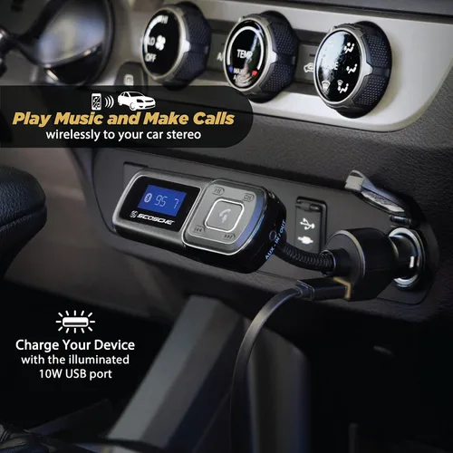 Miniatura 3 de Scosche BTFM2A BTFREQ Kit universal Bluetooth manos libres para coche con transmisor FM digital y cargador de coche USB de 10 W, transmisión